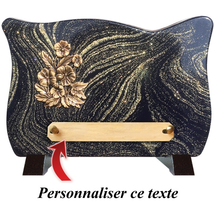 Plaque funéraire Pailletée or 17 × 24 cm | Artis