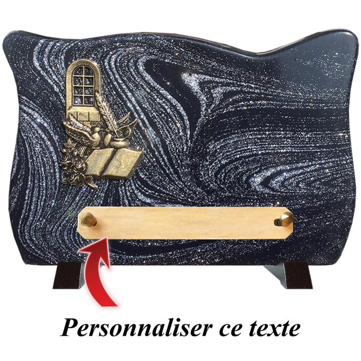 Plaque funéraire Pailletée ARGENT | Artis