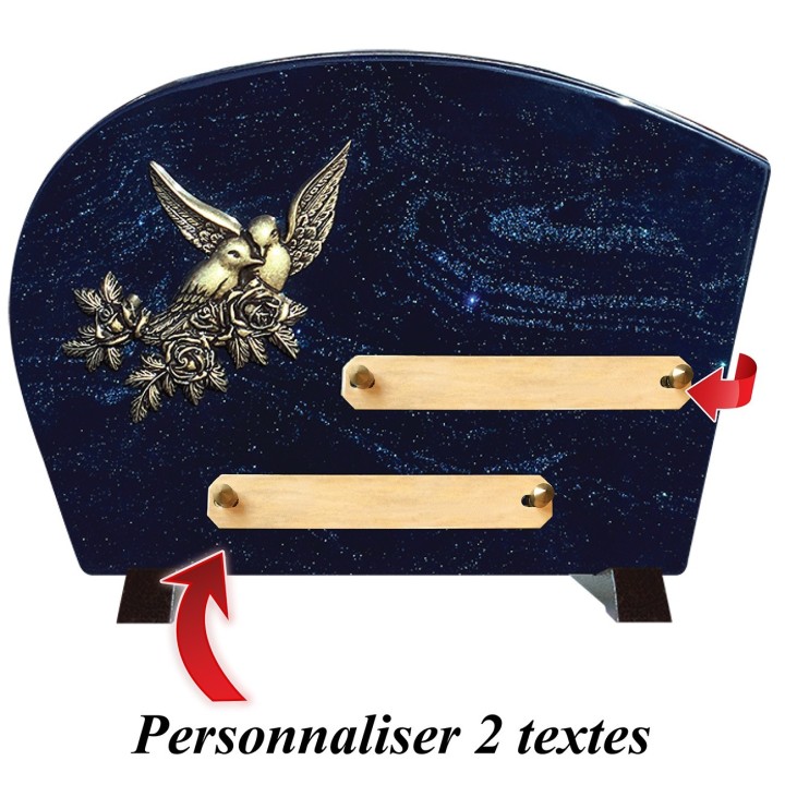 Plaque funéraire sur Pieds Pailletée bleu | Artis