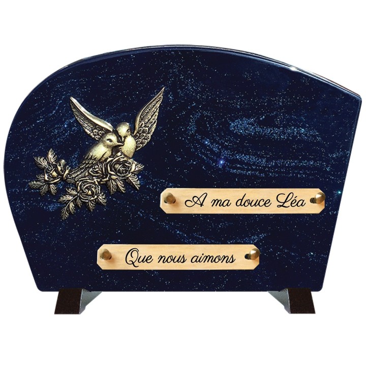 Plaque funéraire sur Pieds Pailletée bleu | Artis