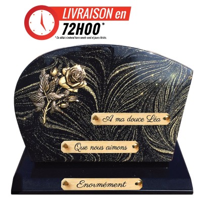 Plaque funéraire Pailletée or 22 × 31 cm | Artis