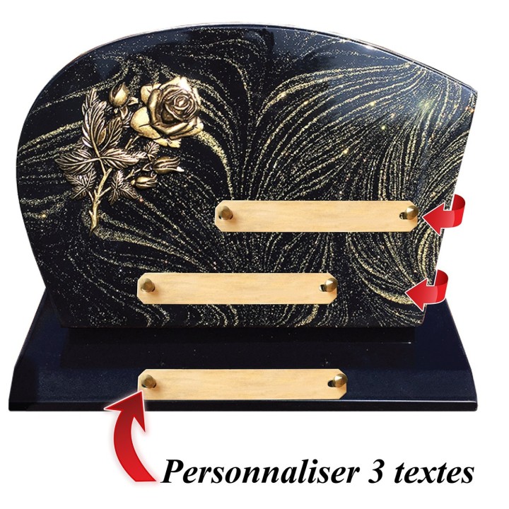 Plaque funéraire Pailletée or 22 × 31 cm | Artis