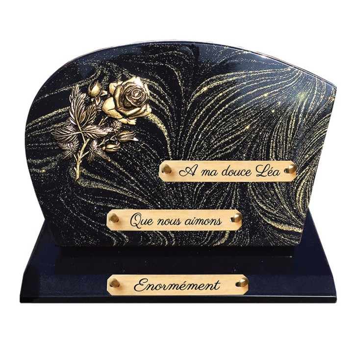 Plaque funéraire Pailletée or 22 × 31 cm | Artis