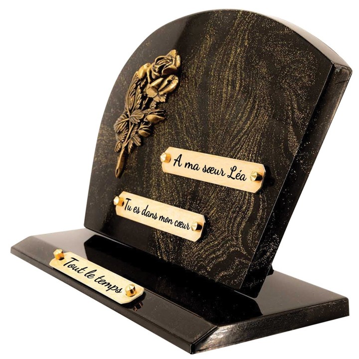 Plaque funéraire Pailletée or 22 × 31 cm | Artis