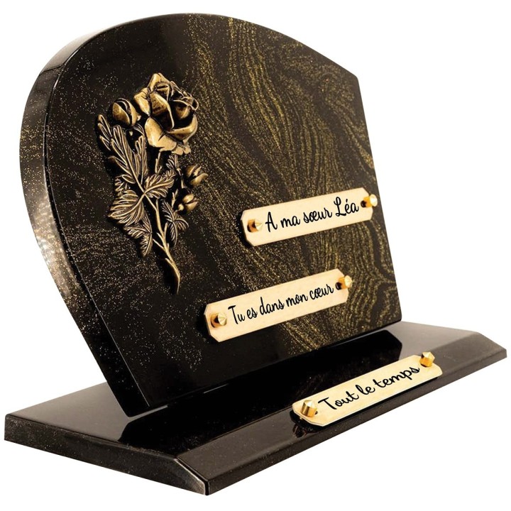 Plaque funéraire Pailletée or 22 × 31 cm | Artis