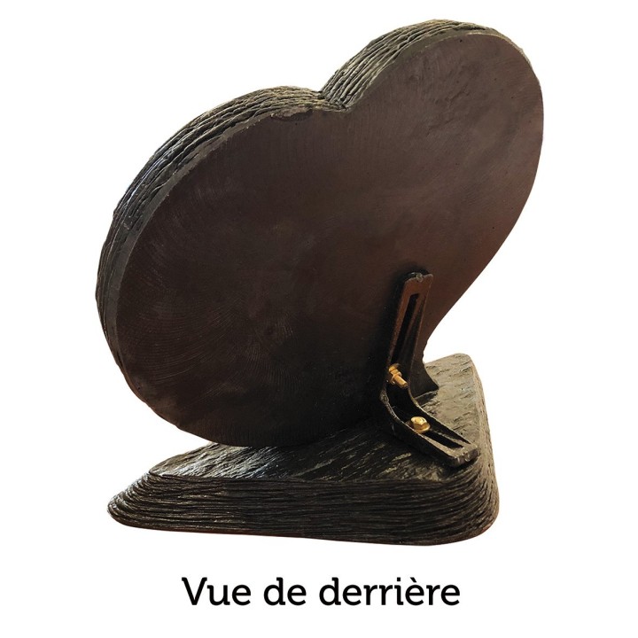 Plaque funéraire schiste Cœur et galets | Artis