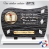 Plaque Funéraire Schiste avec Médaille