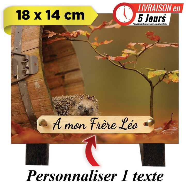 Plaque funéraire Hérisson personnalisable | Artis