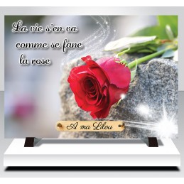 Plaque Funéraire "Rose"