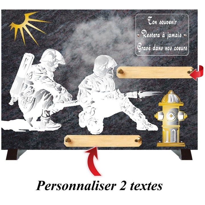 Plaque funéraire COMPOGRANIT Pompiers | Artis