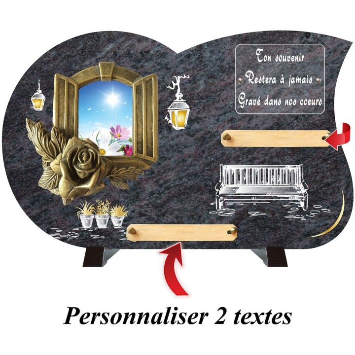 Plaque funéraire Compogranit Bronze fenêtre | Artis