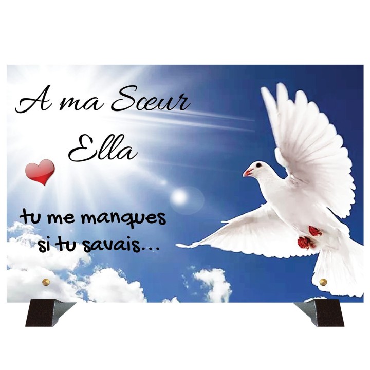 Plaque personnalisable Colombe 30 × 20 cm | Artis