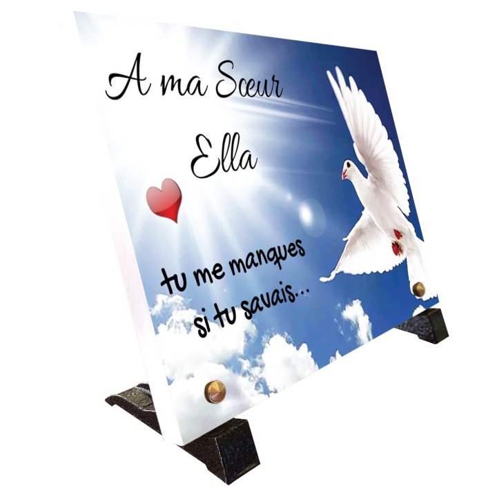 Plaque personnalisable Colombe 30 × 20 cm | Artis