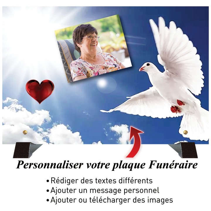 Plaque personnalisable Colombe 30 × 20 cm | Artis