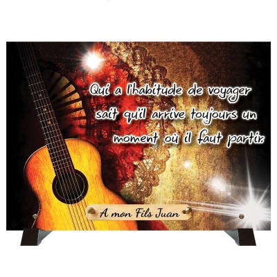 Plaque funéraire Guitare Gitane | Artis