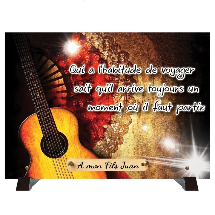 Plaque funéraire Guitare Gitane | Artis