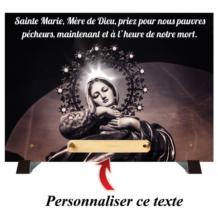 Plaque funéraire Vierge Marie prière | Artis