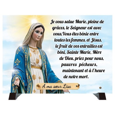 Plaque funéraire Je vous salue Marie.. | Artis