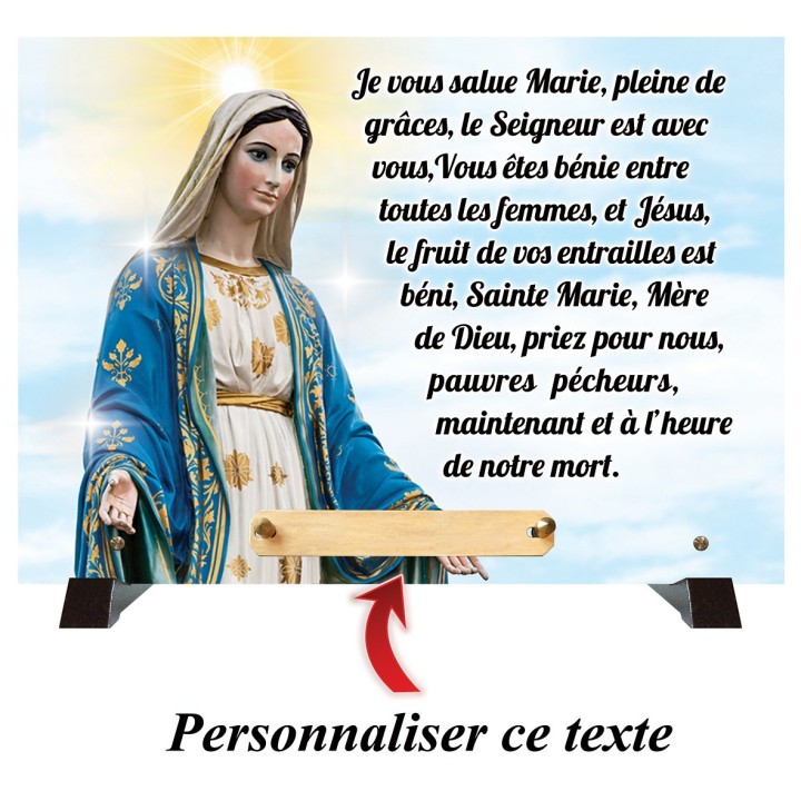 Plaque funéraire Je vous salue Marie.. | Artis