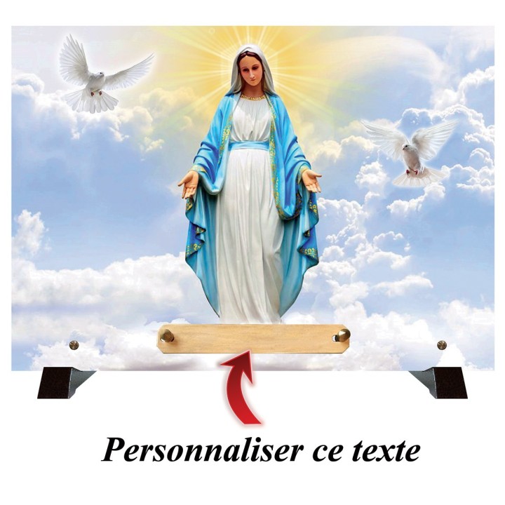 Plaque funéraire Vierge Marie dans le ciel | Artis