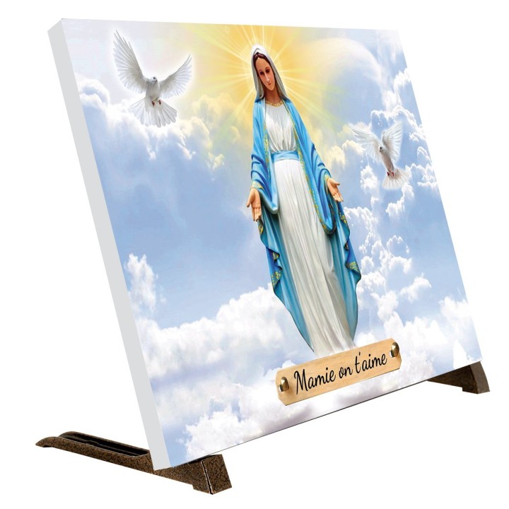 Plaque funéraire Vierge Marie dans le ciel | Artis