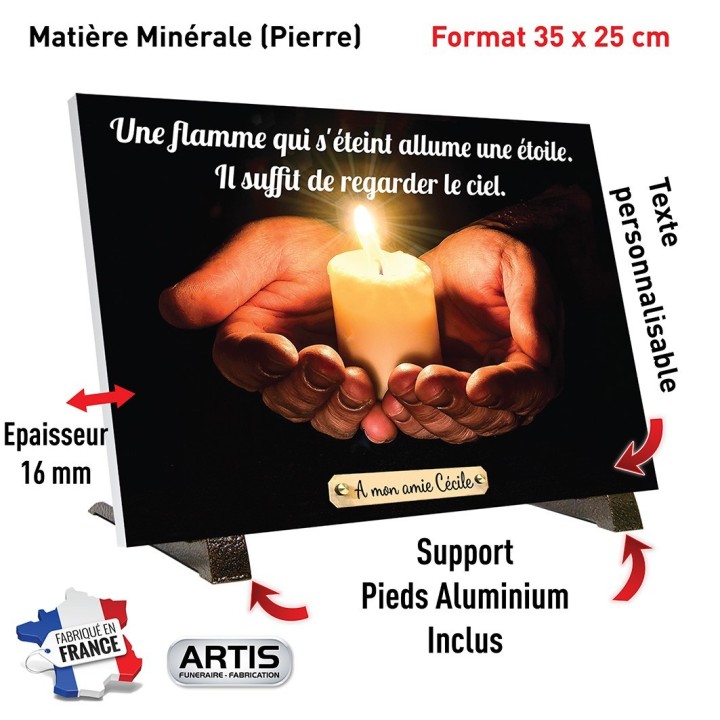 Plaque funéraire Une flamme s'éteint... | Artis