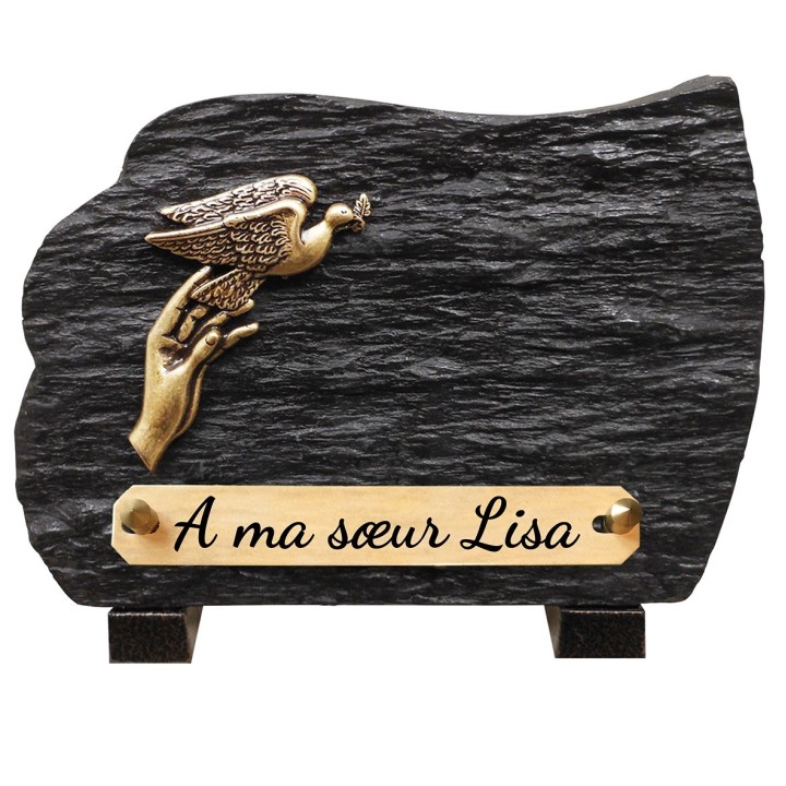 Petite Plaque funéraire schiste à personnaliser | Artis