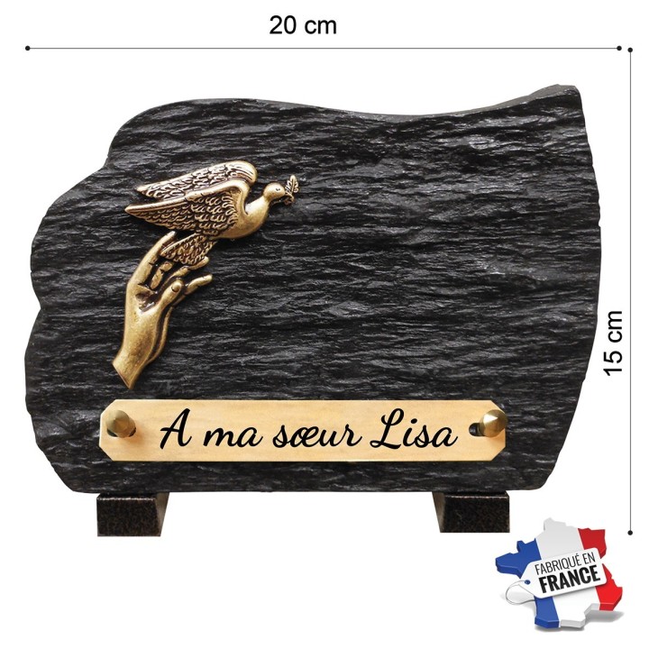 Petite Plaque funéraire schiste à personnaliser | Artis