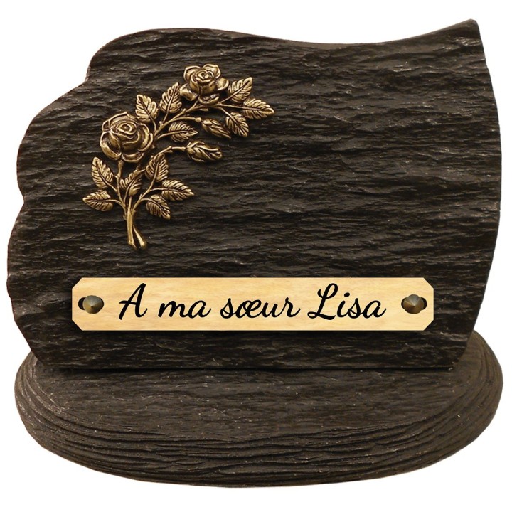 Plaque funéraire Schiste 17 × 20 cm | Artis