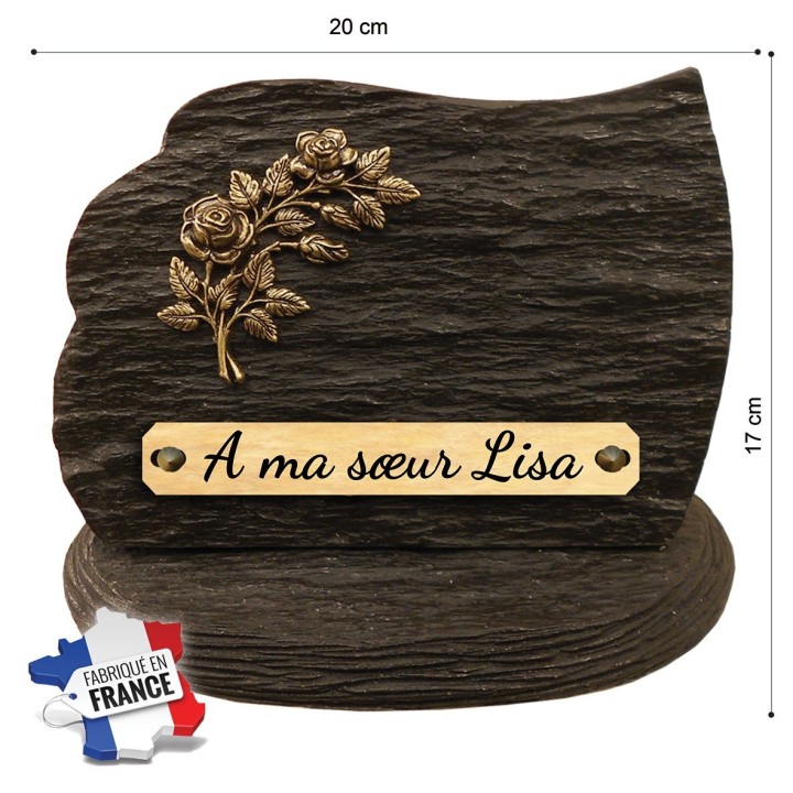 Plaque funéraire Schiste 17 × 20 cm | Artis