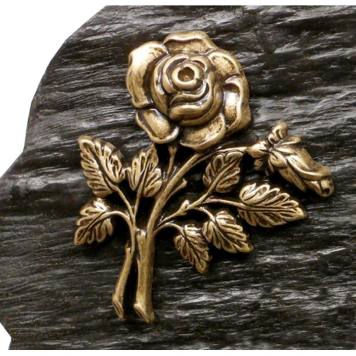 Plaque funéraire schiste et bronze | Artis