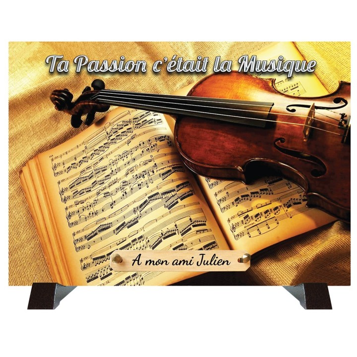 Plaque funéraire Violon et partition | Artis