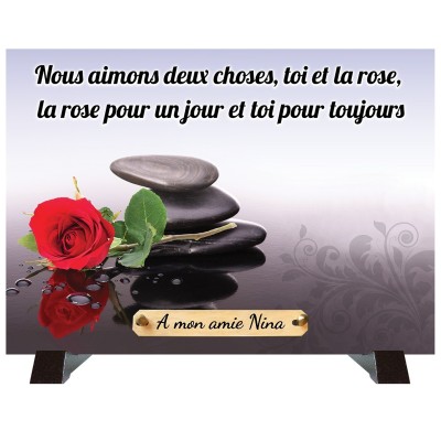 Plaque funéraire Une rose | Artis