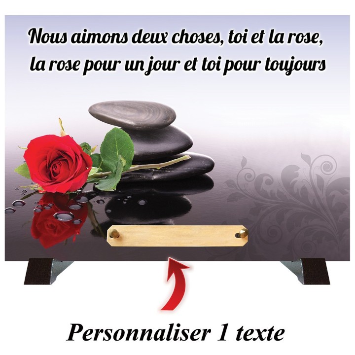 Plaque funéraire Une rose | Artis