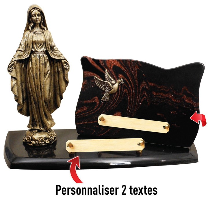 Plaque funéraire Vierge sur socle | Artis