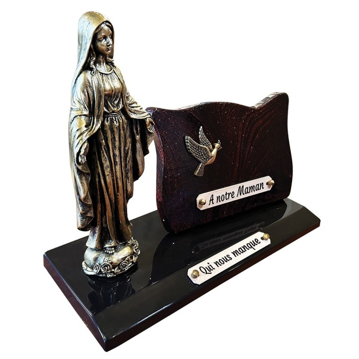 Plaque funéraire Vierge sur socle | Artis