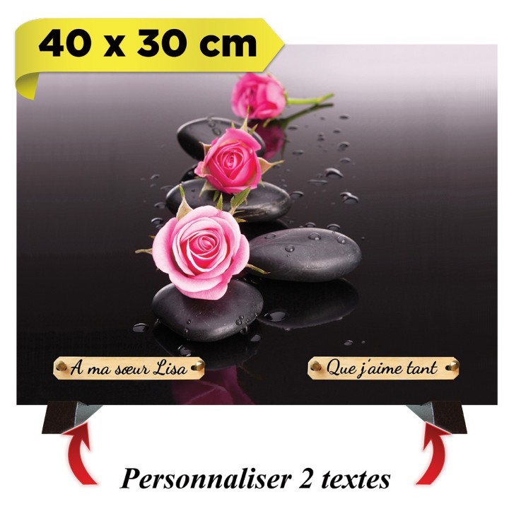 Plaque funéraire Galets et Roses | Artis
