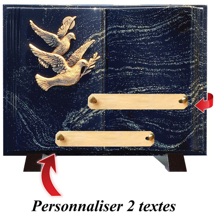Plaque funéraire Livre Pailletée or 21 × 28 cm | Artis