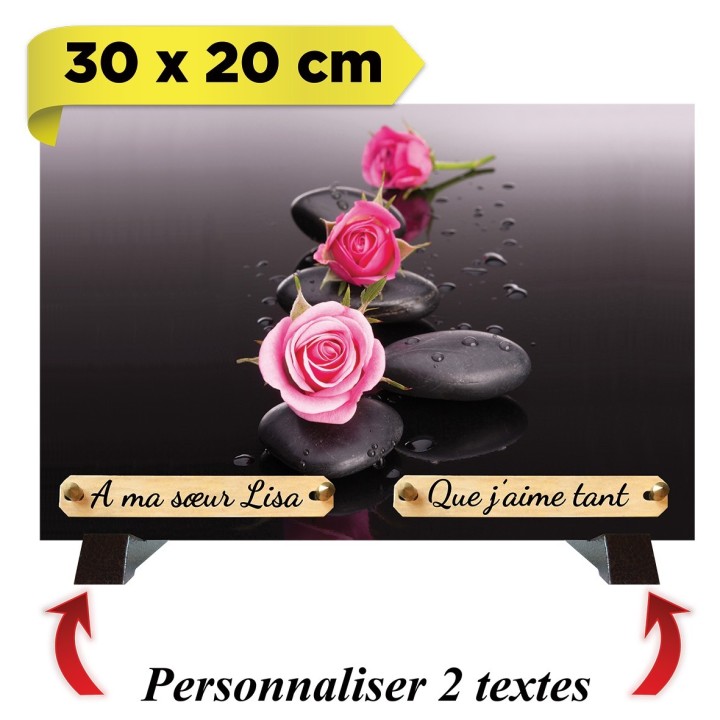 Plaque funéraire Galets et Roses | Artis