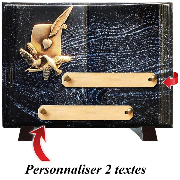 Plaque funéraire Livre Pailletée argent 21 × 28 cm | Artis