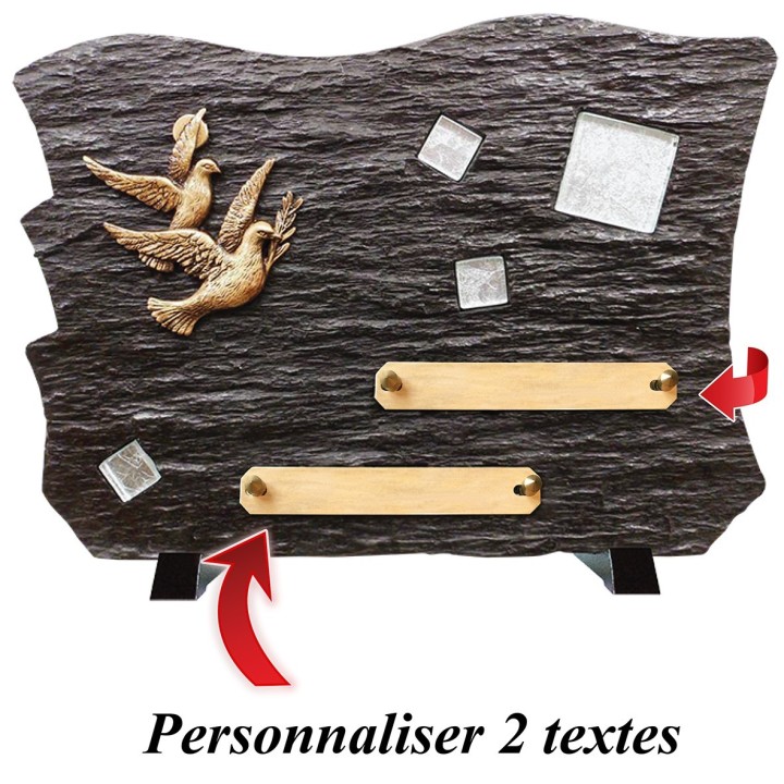 Plaque funéraire schiste Mosaïque verre | Artis