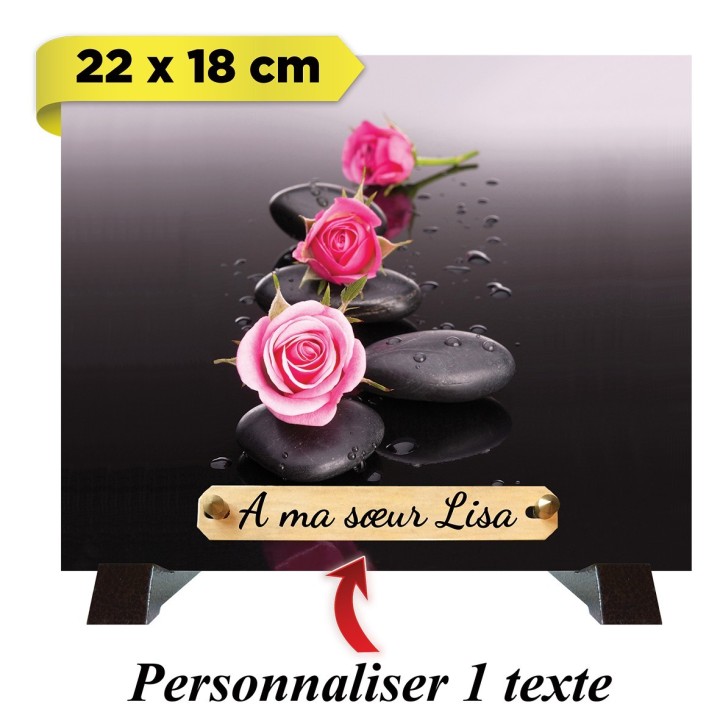Plaque funéraire Galets et Roses | Artis
