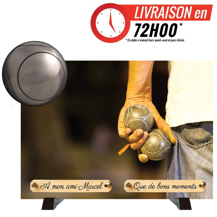 Plaque funéraire Pétanque 25 × 35 cm | Artis
