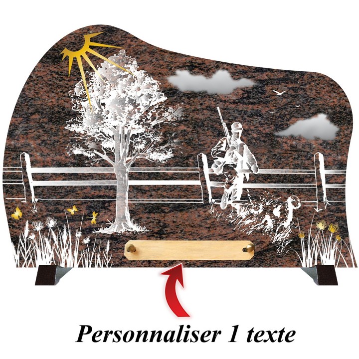 Plaque Funéraire Compogranit "Chasseur"