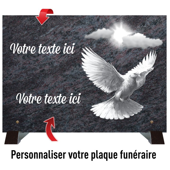 Plaque funéraire texte à personnaliser