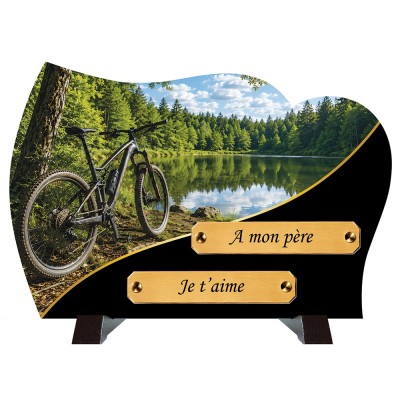 Plaque funéraire monochrome Vélo | Artis Funéraire