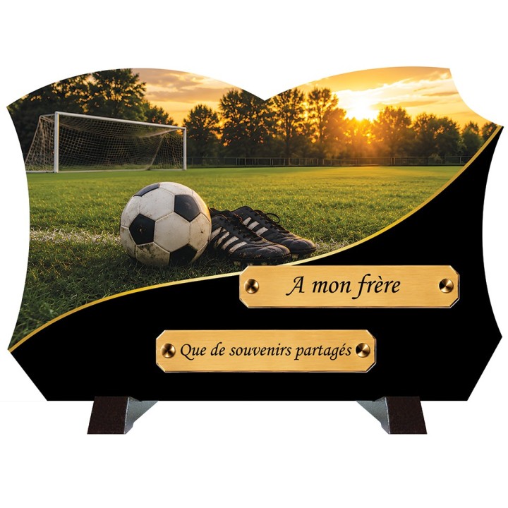 Plaque funéraire monochrome Football | Artis Funéraire