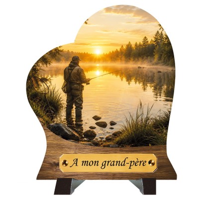 Plaque funéraire cœur Pêche | Artis Funéraire