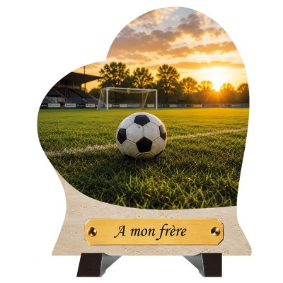 Plaque funéraire cœur Football | Artis Funéraire