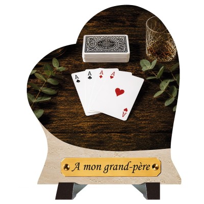 Plaque funéraire cœur Jeu de cartes | Artis Funéraire